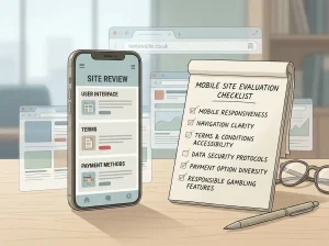 Mobile casino research screen with neutral abstract interface and no branding
