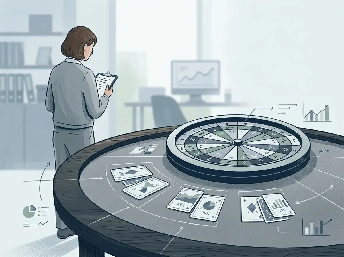 Live casino table scene represented abstractly without logos or identifiable faces
