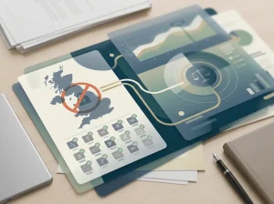 Abstract map and restricted access signs for UK casino availability