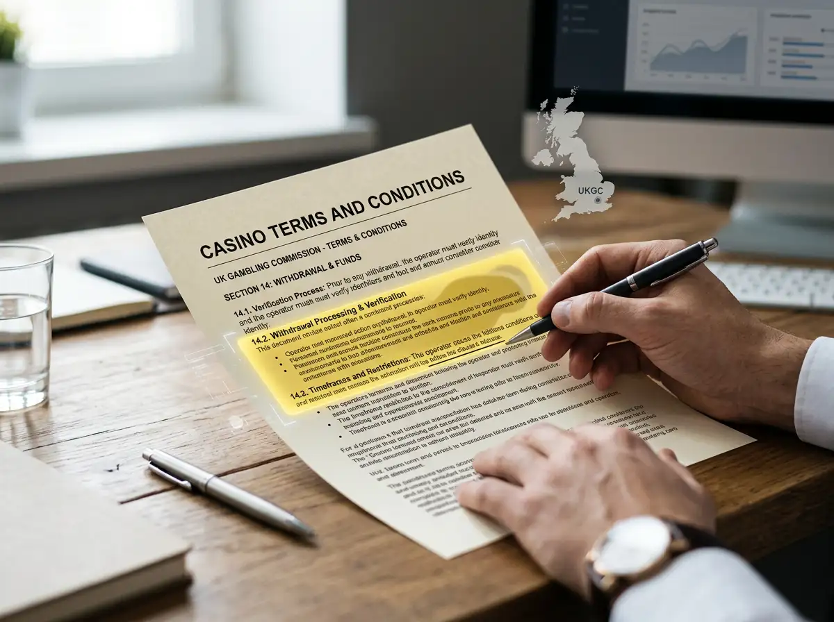 Open terms document with UK restriction highlighted conceptually